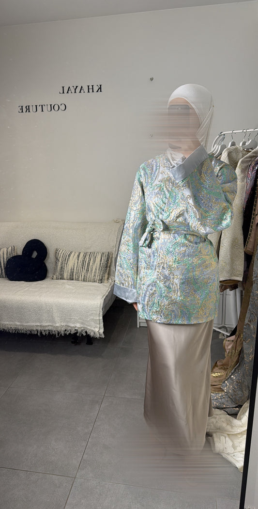 Veste Brocard Éclat Argent & Irisé